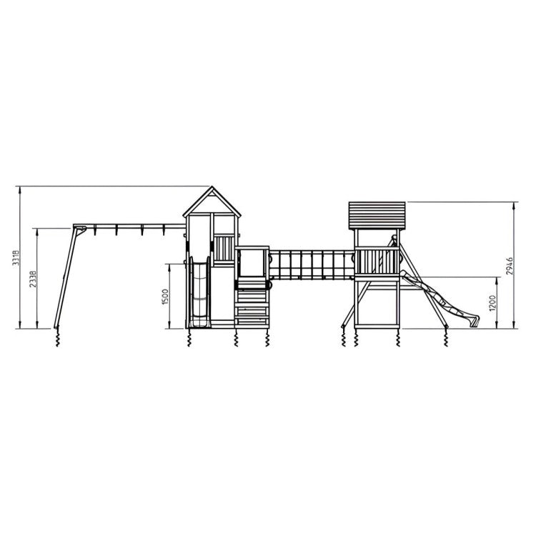 Parque Infantil Masgames Himalaya Puente @bridge: Madera Con Cuerdas._3