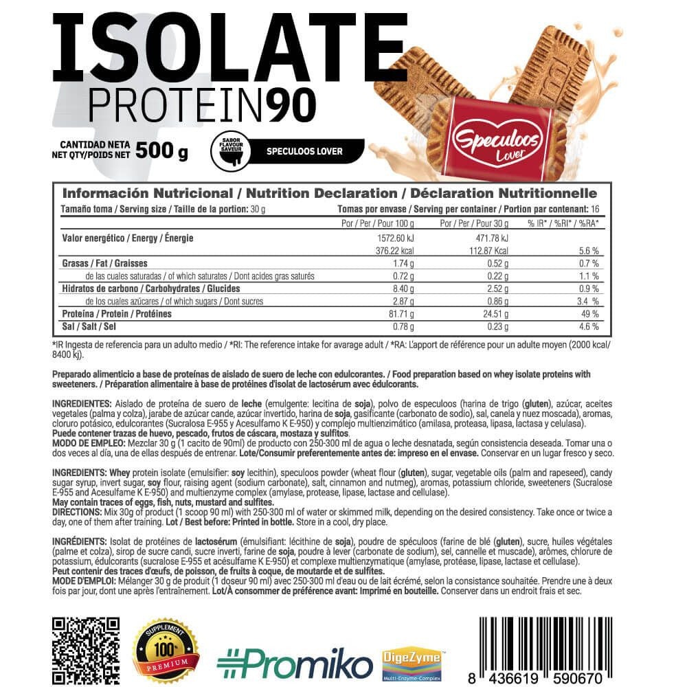 Isolate 90 Cfm - 500 G - Galletas Speculoos - Aumenta La Masa Muscular - Masmusculo_5