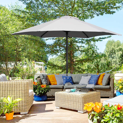 Outsunny Sombrilla De Terraza Exterior Ø2x2 M Con Techo Ventilado Gris Claro_1