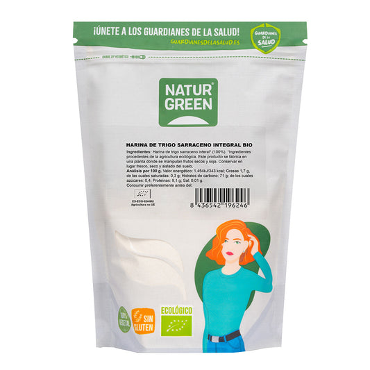 Farinha de trigo sarraceno integral sem glúten NaturGreen 500 g