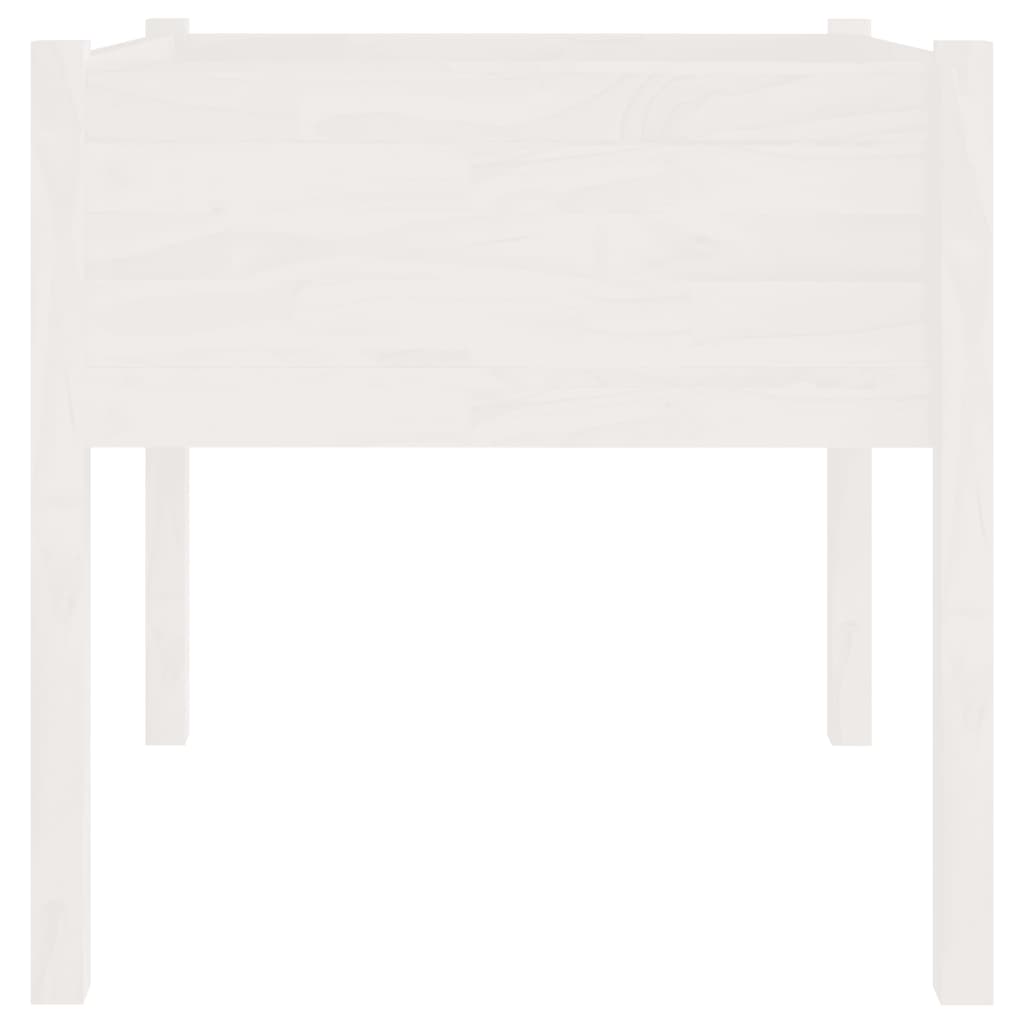 Jardinera De Madera Maciza De Pino Blanca 70x70x70 Cm_3