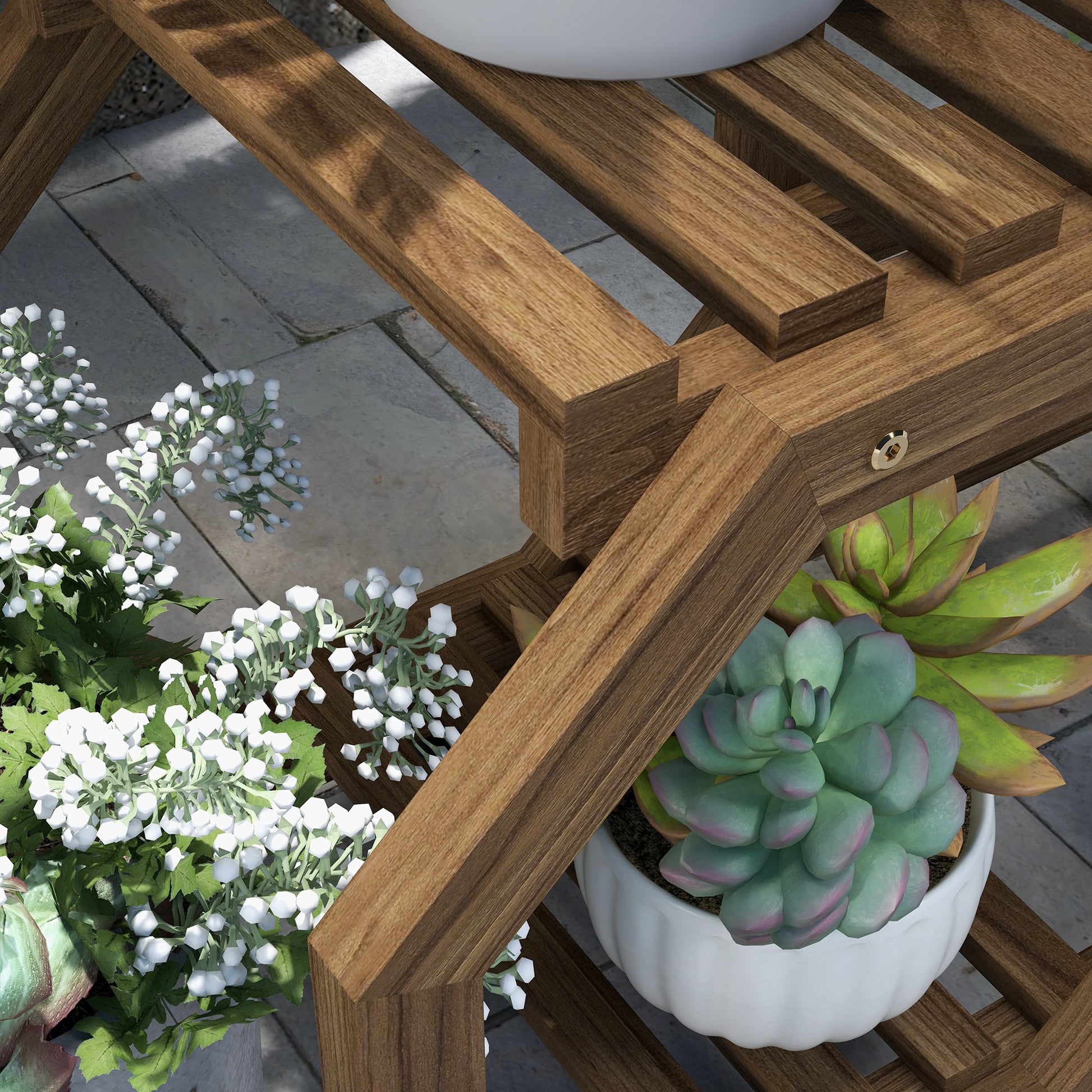Outsunny Estantería Para Plantas De 5 Niveles 86x30x102 Cm Carbonizado_4