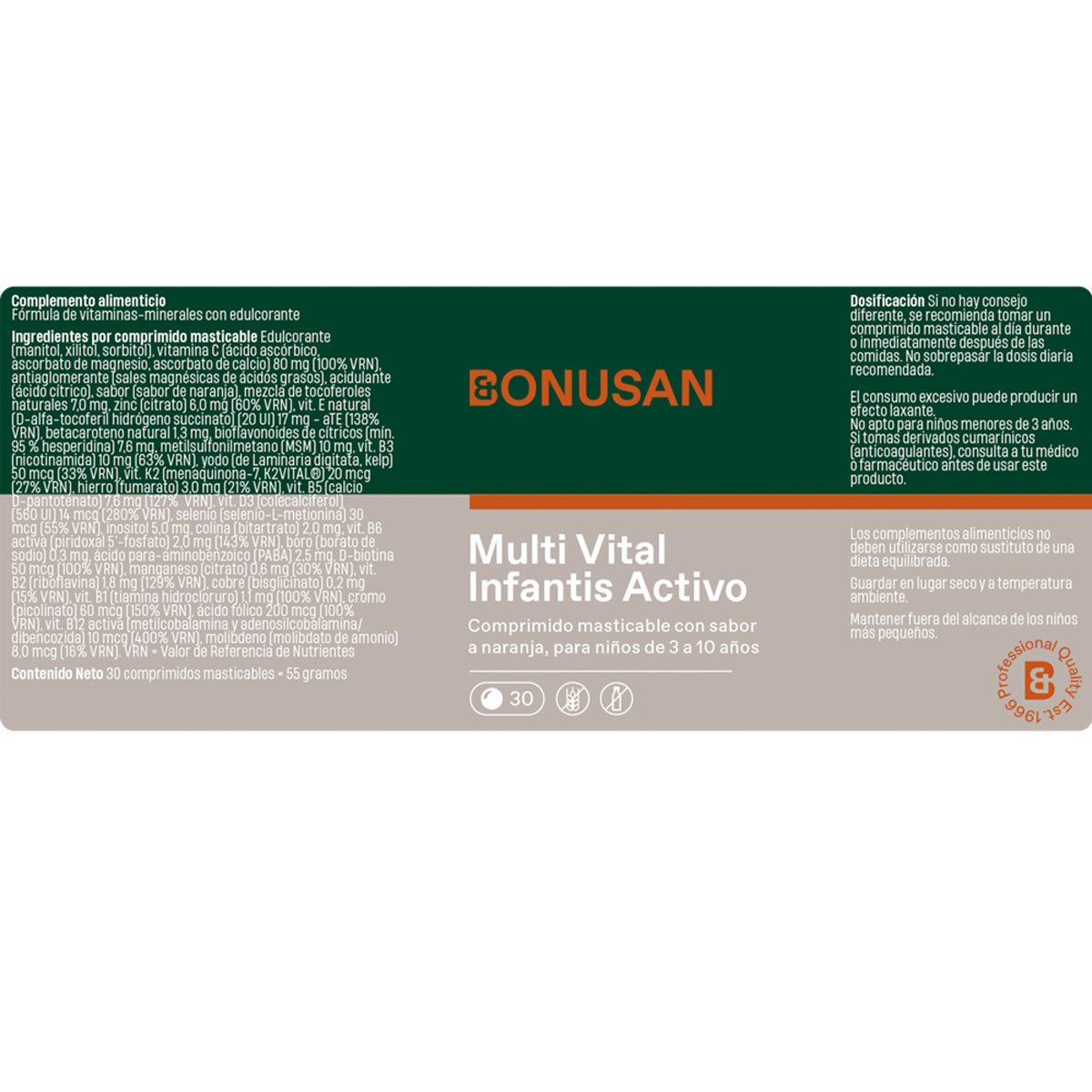 Multi Vital Infantis Active Bonusan 30 Comprimidos