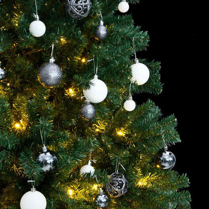 Vidaxl Árbol Navidad Artificial Con Bisagras 150 Led Y Bolas 120 Cm_1