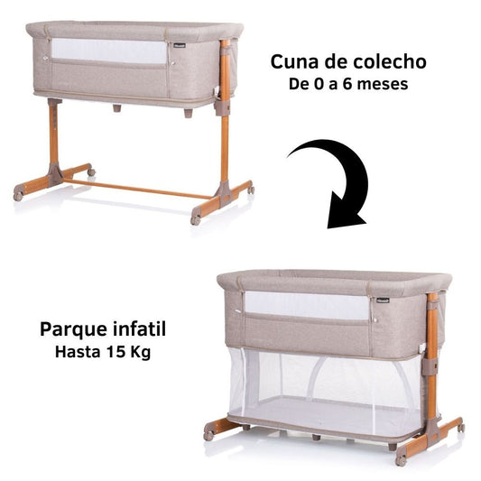 Cuna De Colecho Y Parque Mommy´n Me Beige Wood_0