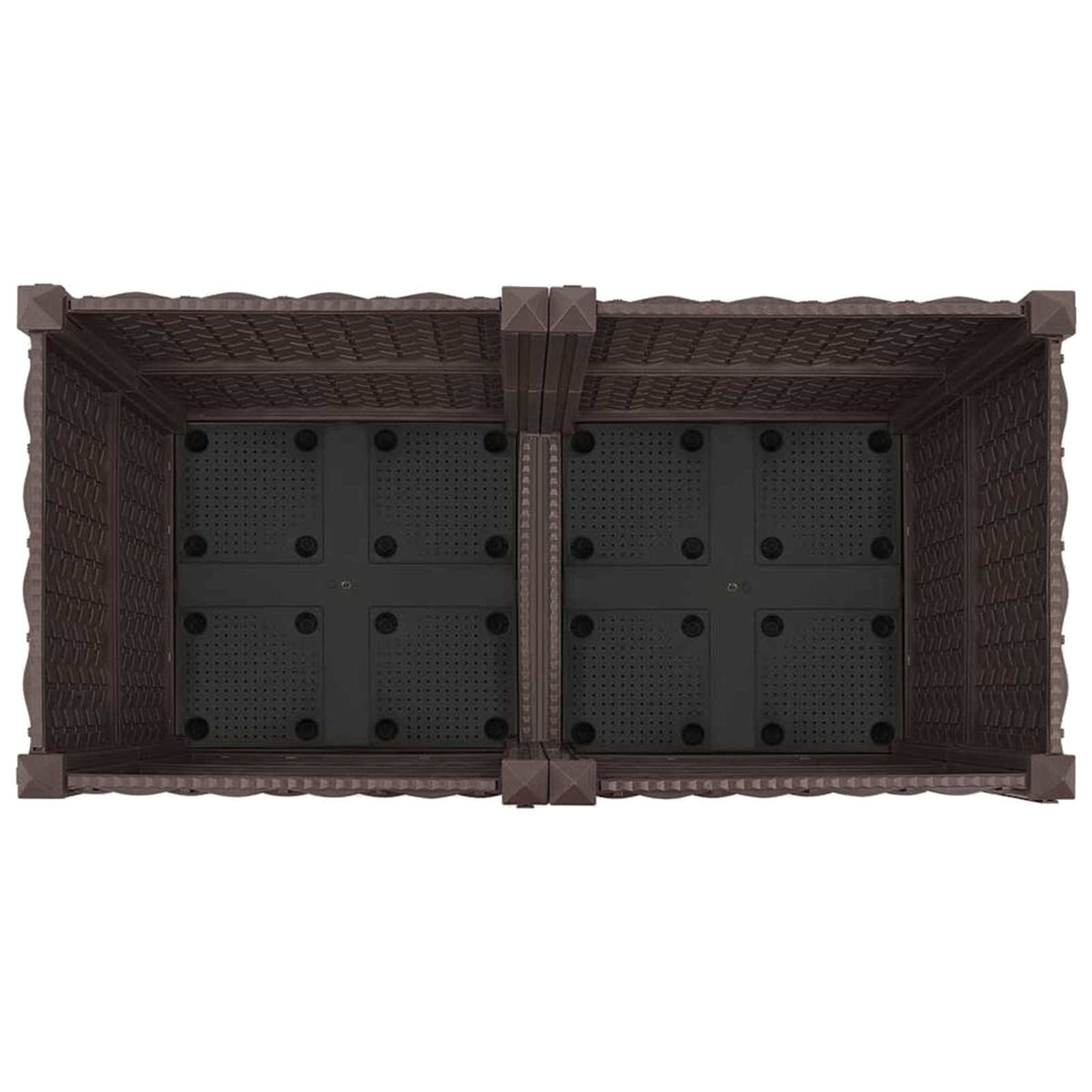 Macetero De Jardín Con Ruedas Marrón 80 X 40 X 44 Cm Pp_4