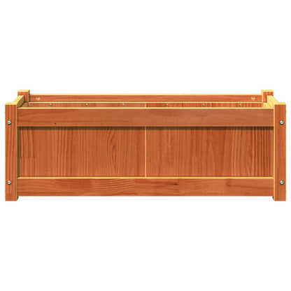 Jardineras De Exterior 2 Uds Madera Maciza De Pino Marrón Cera_5