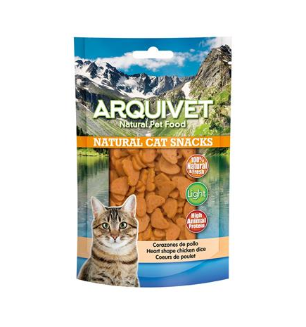 Arquivet Corações de Frango 50g Petisco Natural para Gatos