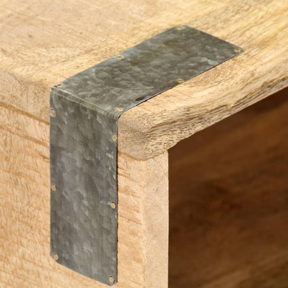 Mesita De Noche Madera Maciza De Mango Rugosa 40x30x52 Cm_3