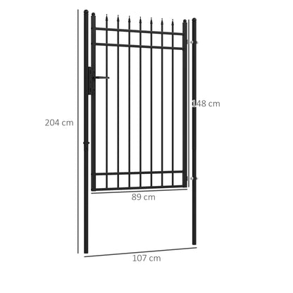 Outsunny Puerta De Jardín Con Decoración De Flechas 107x204 Cm Negro_2