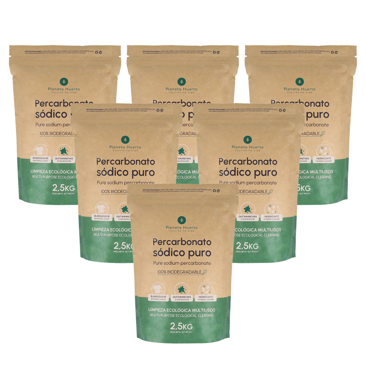 Pack 6x Planeta Huerto Percarbonato de Sódio 2,5 kg