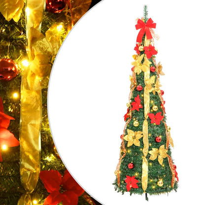 Vidaxl Árbol De Navidad Artificial Desplegable 100 Led Verde 150 Cm_0