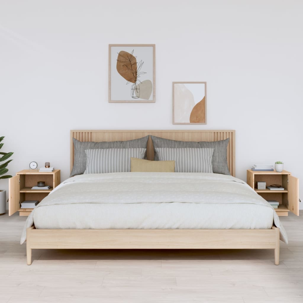 Mesitas De Noche 2 Uds Madera Maciza De Pino 40x34x45 Cm_1