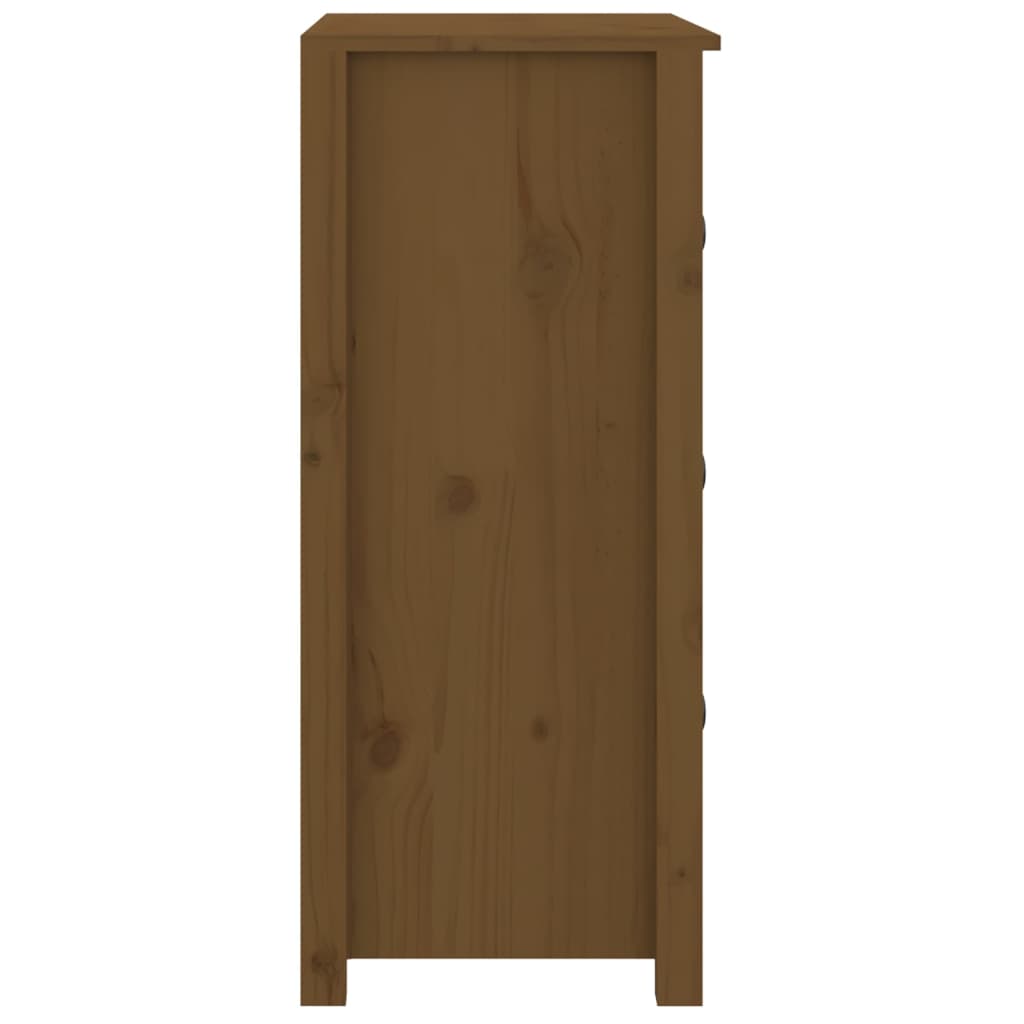 Aparador De Madera Maciza De Pino Marrón Miel 70x35x80 Cm / Vetonek_5