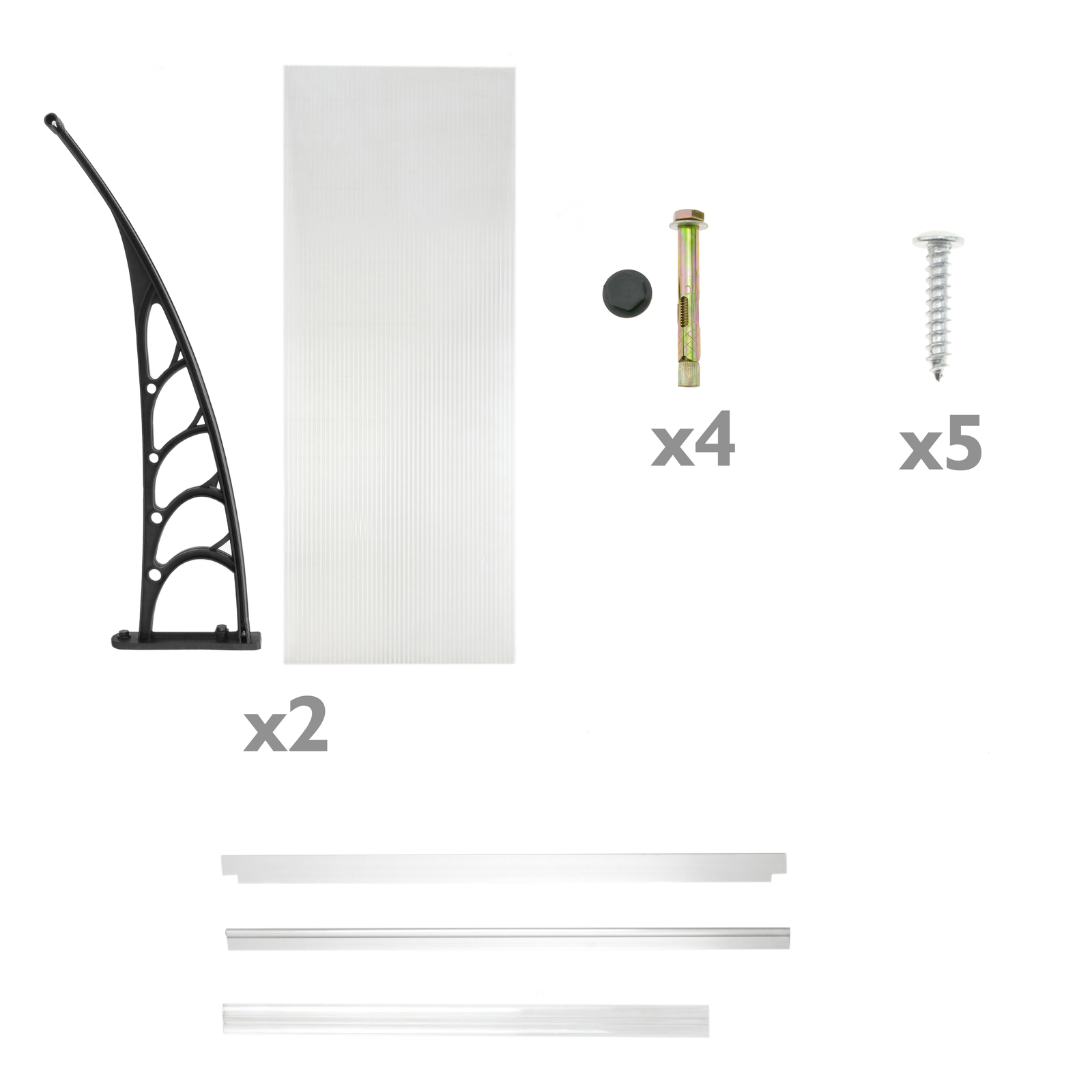 Tejadillo De Protección 150x90cm Marquesina Para Puertas Y Ventanas Negro_4