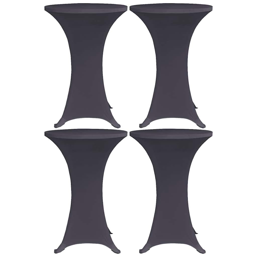 Vidaxl Funda Elástica Para Mesa 4 Unidades 80 Cm Gris Antracita_0