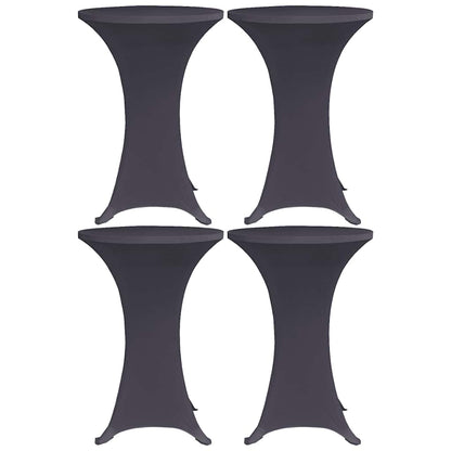 Vidaxl Funda Elástica Para Mesa 4 Unidades 80 Cm Gris Antracita_0