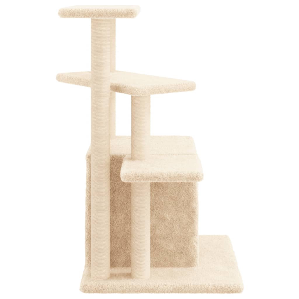 Rascador Para Gatos Con Postes De Sisal Color Crema 83,5 Cm_4