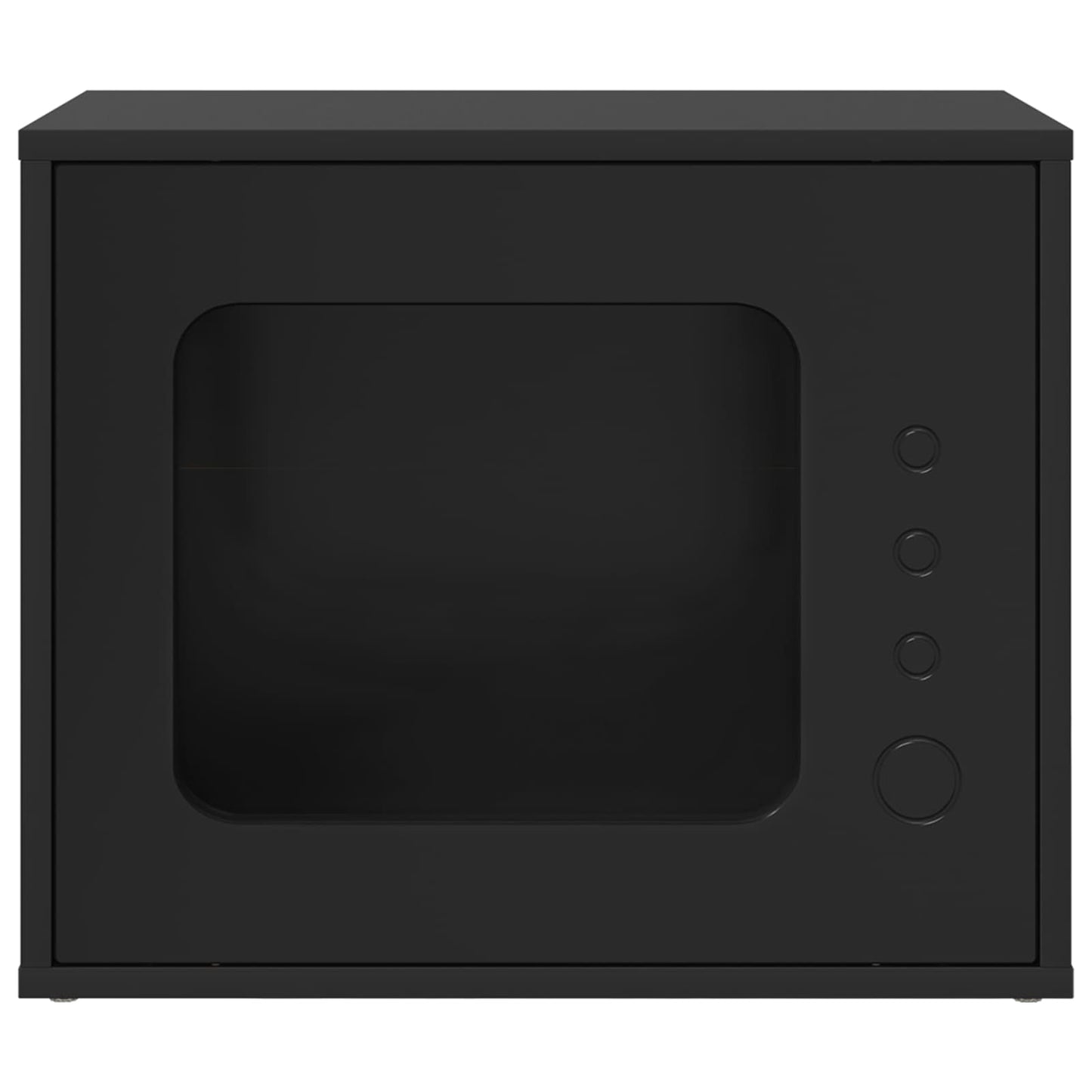 Casa Para Gatos Negro 51 X 30 X 42,5 Cm Madera De Ingeniería_4