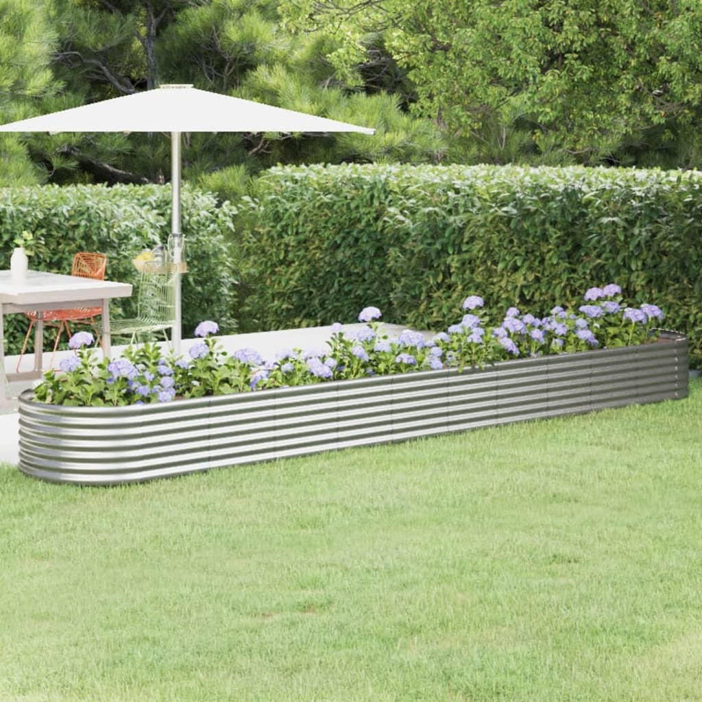 Jardinera Arriate Acero Galvanizado Plata 440x80x36 Cm_1