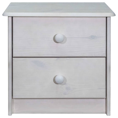 Mesita De Noche De Madera Maciza De Pino 43x34x40 Cm_0