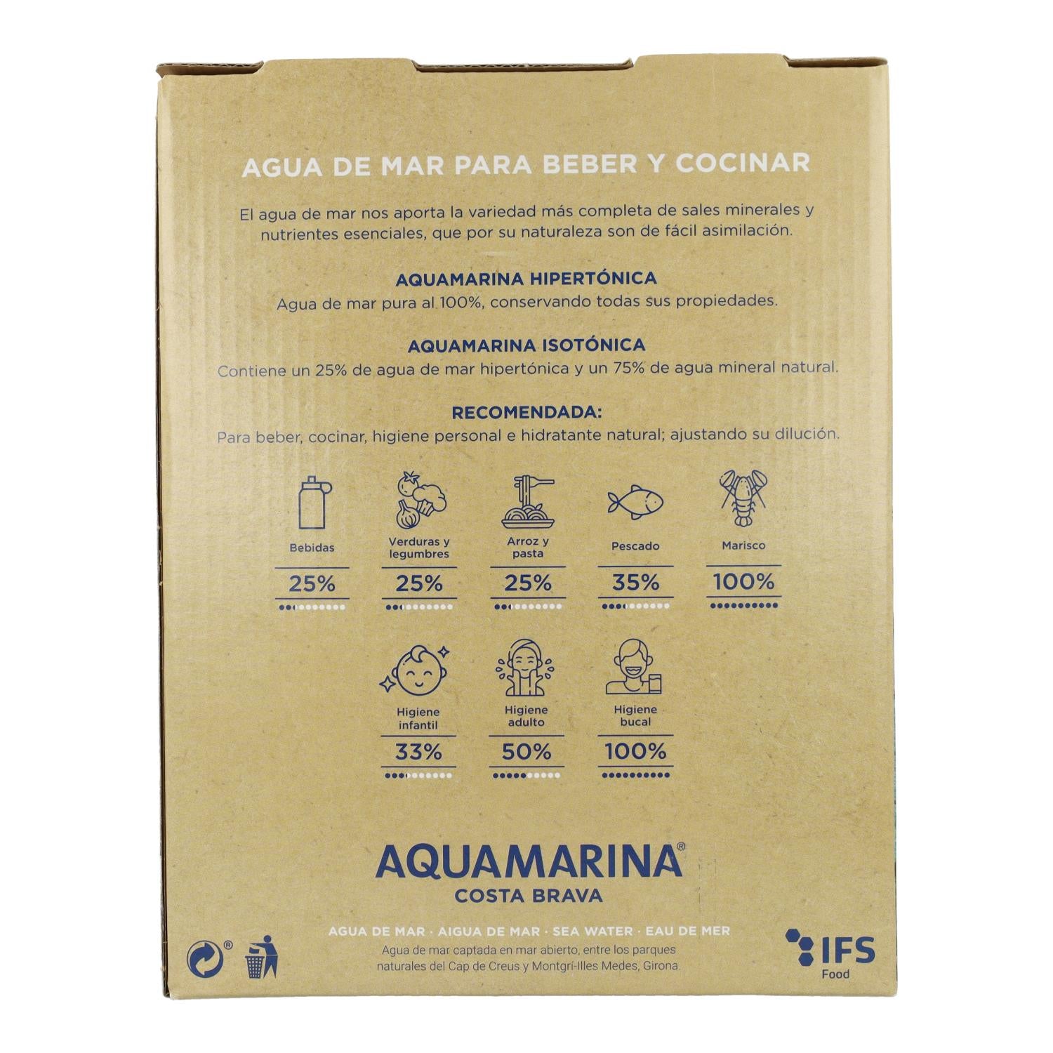 Água do mar isotónica B&amp;B Aquamarina 3 L.