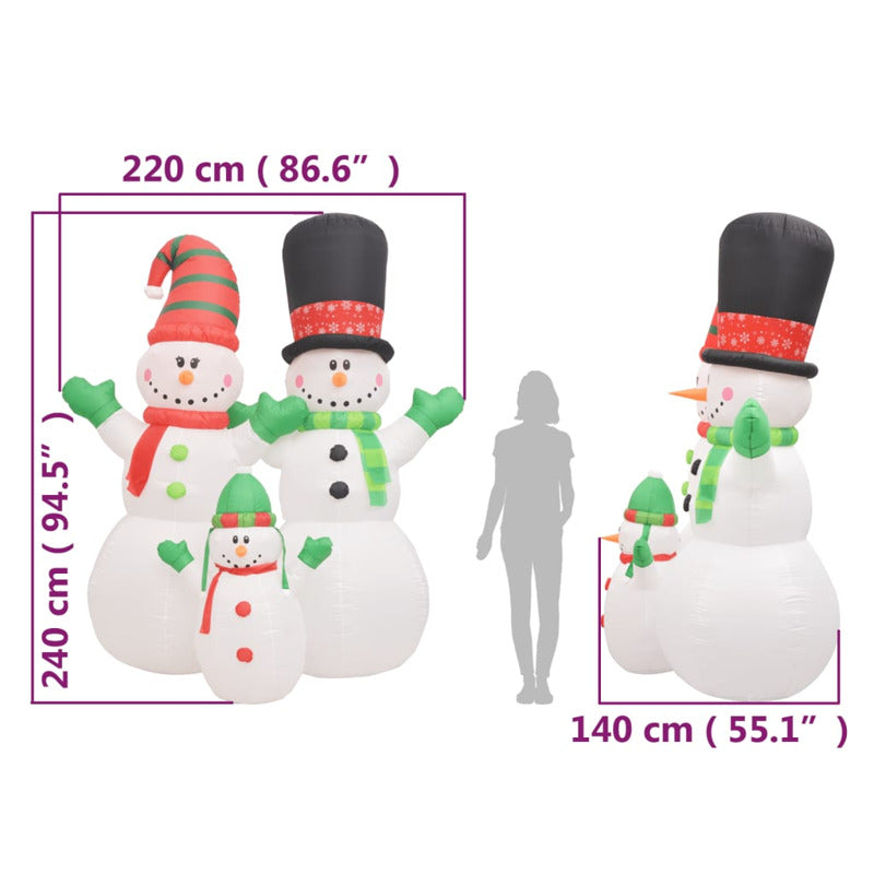 Vidaxl Familia De Muñecos De Nieve Inflables Con Led 240 Cm_5