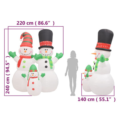 Vidaxl Familia De Muñecos De Nieve Inflables Con Led 240 Cm_5