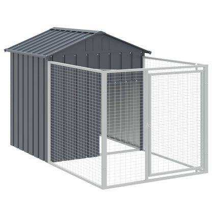 Caseta Perros Con Tejado Acero Galvanizado Gris 117x609x123 Cm_5