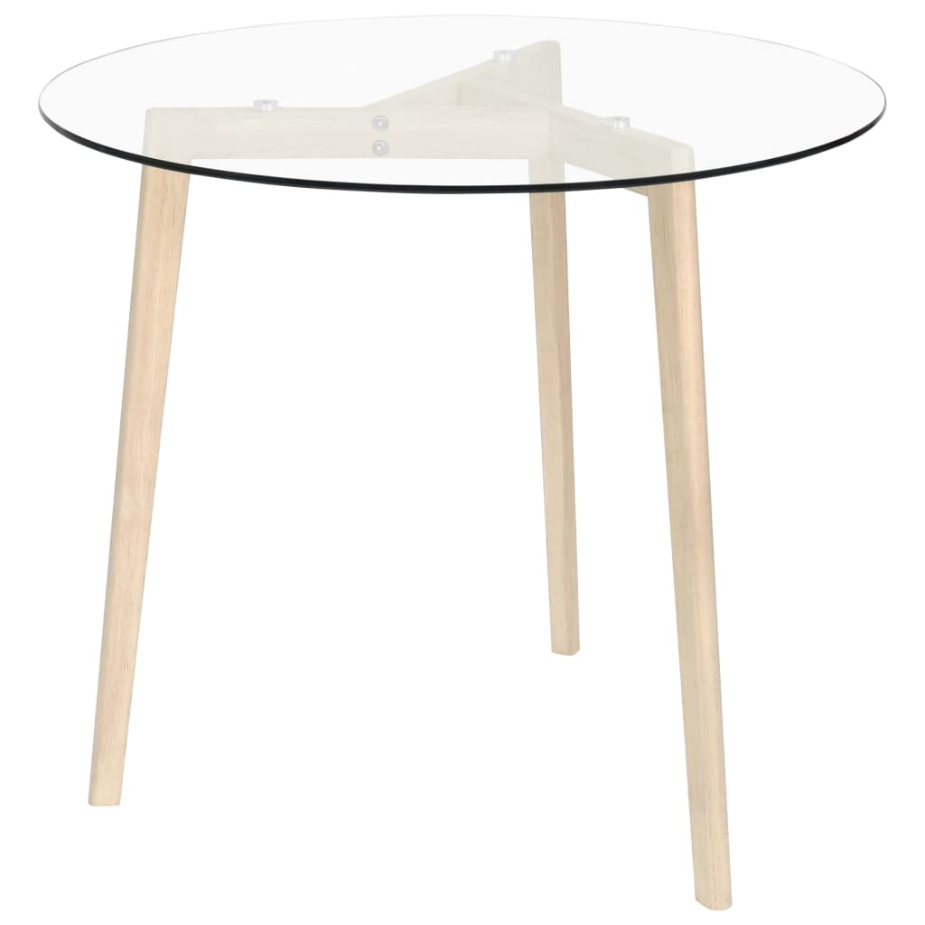 Mesa De Comedor Vidrio Templado Transparente 80 Cm_1