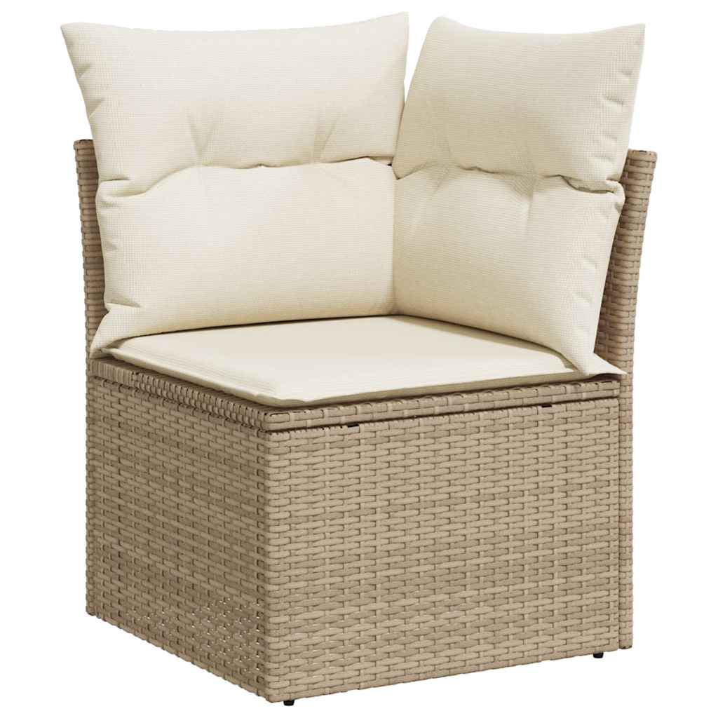 Set Sofás De Jardín 7 Piezas Y Cojines Ratán Sintético Beige / Vetonek_4