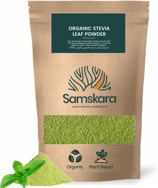 Stevia En Polvo Bio - 300g (3 X 100g Envases Retail) | Endulzante Natural Ecológico Vegano, Alternativa Al Azúcar_0
