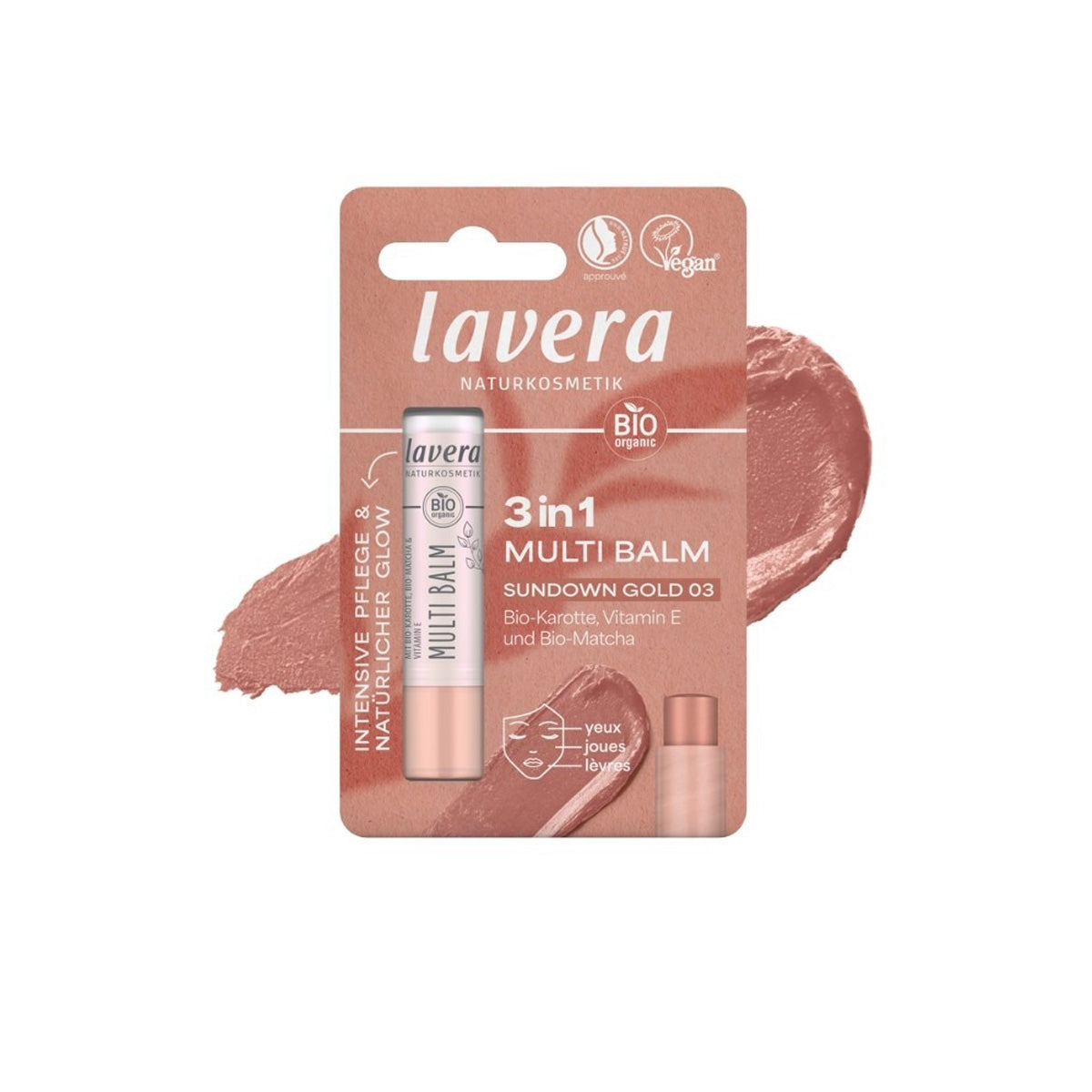 Bálsamo Multiusos Blister 03 Sundown Gold Lavera LAVERA, 4,9 g