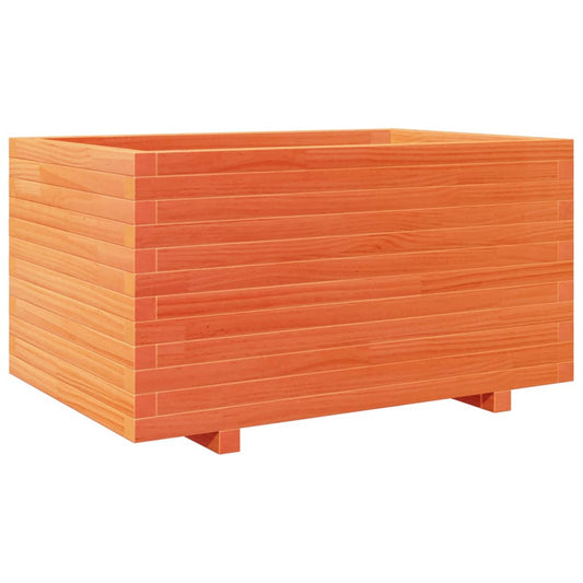 Jardinera Madera Maciza De Pino Marrón Cera 90x60x49,5 Cm_0