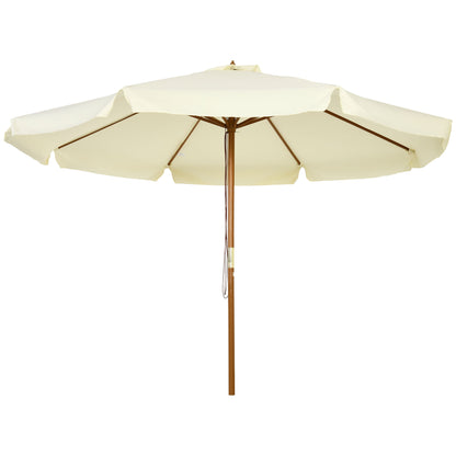 Sombrilla De Jardín Ø325x250 Cm Con Sistema De Polea Techo De Ventilación Crema_0