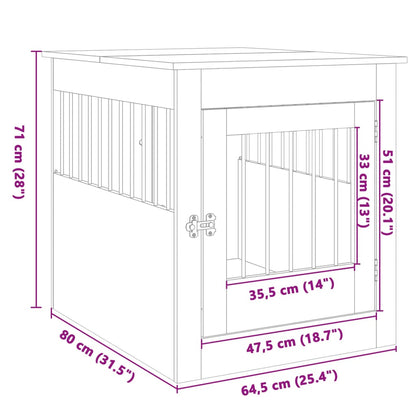 Vidaxl Jaula Para Perros Madera Ingeniería Roble Sonoma 64,5x80x71 Cm_2