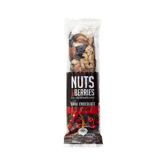 Barra de Chocolate Negro e Cereja NUTS&amp;BERRIES 40g