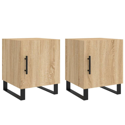 Mesitas Noche 2 Uds Madera Ingeniería Roble Sonoma 40x40x50 Cm_0