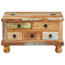 Mesa De Centro De Madera Maciza Reciclada 70x70x38 Cm