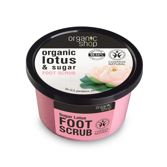 Esfoliante para os pés com açúcar de lótus da Organic Shop 250 ml