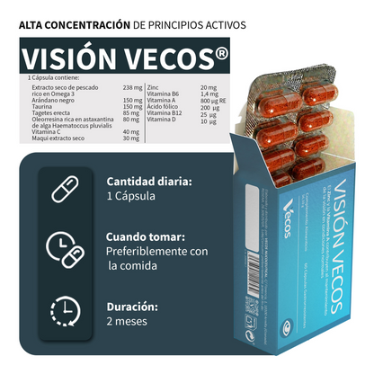 Visión Vecos 60 Cápsulas | Mantenimiento De La Visión Y Salud Ocular | Con Luteína, Dha Y Astaxantina_2
