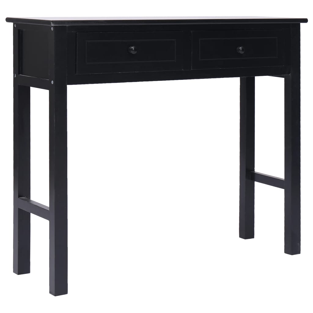 Mesa Consola De Madera Negra 90x30x77 Cm_3