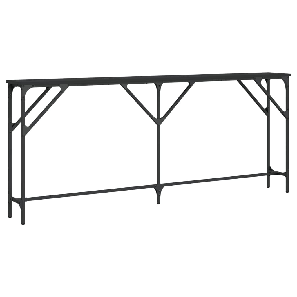 Mesa Consola Madera De Ingeniería Negro 180x23x75 Cm_0