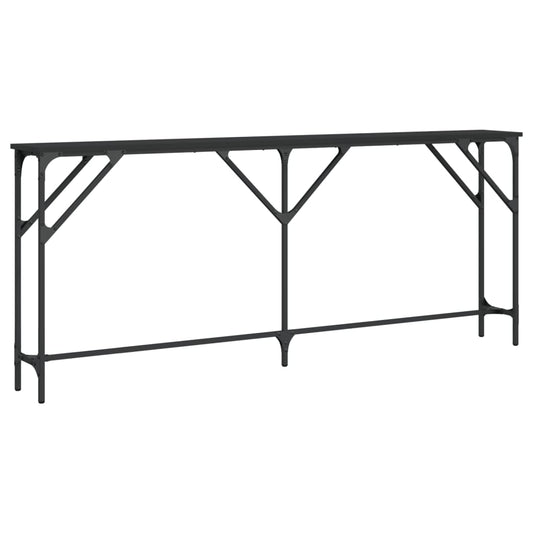 Mesa Consola Madera De Ingeniería Negro 180x23x75 Cm_0