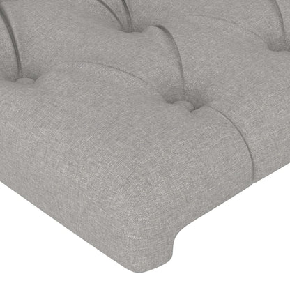 Estructura De Cama Con Cabecero De Tela Gris Claro 80x200 Cm / Vetonek_3