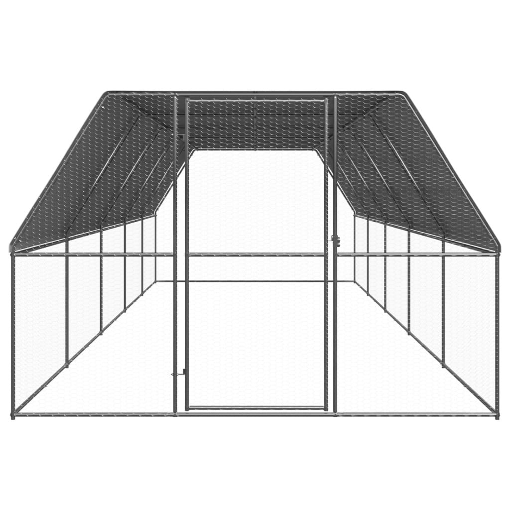Vidaxl Jaula Gallinero De Acero Galvanizado 3x10x2 M_1