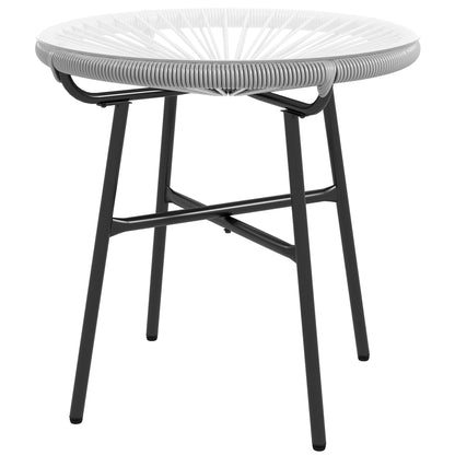 Mesa De Ratán Outsunny Ratán De Pe, Vidrio Templado Gris 50x50x50 Cm_0