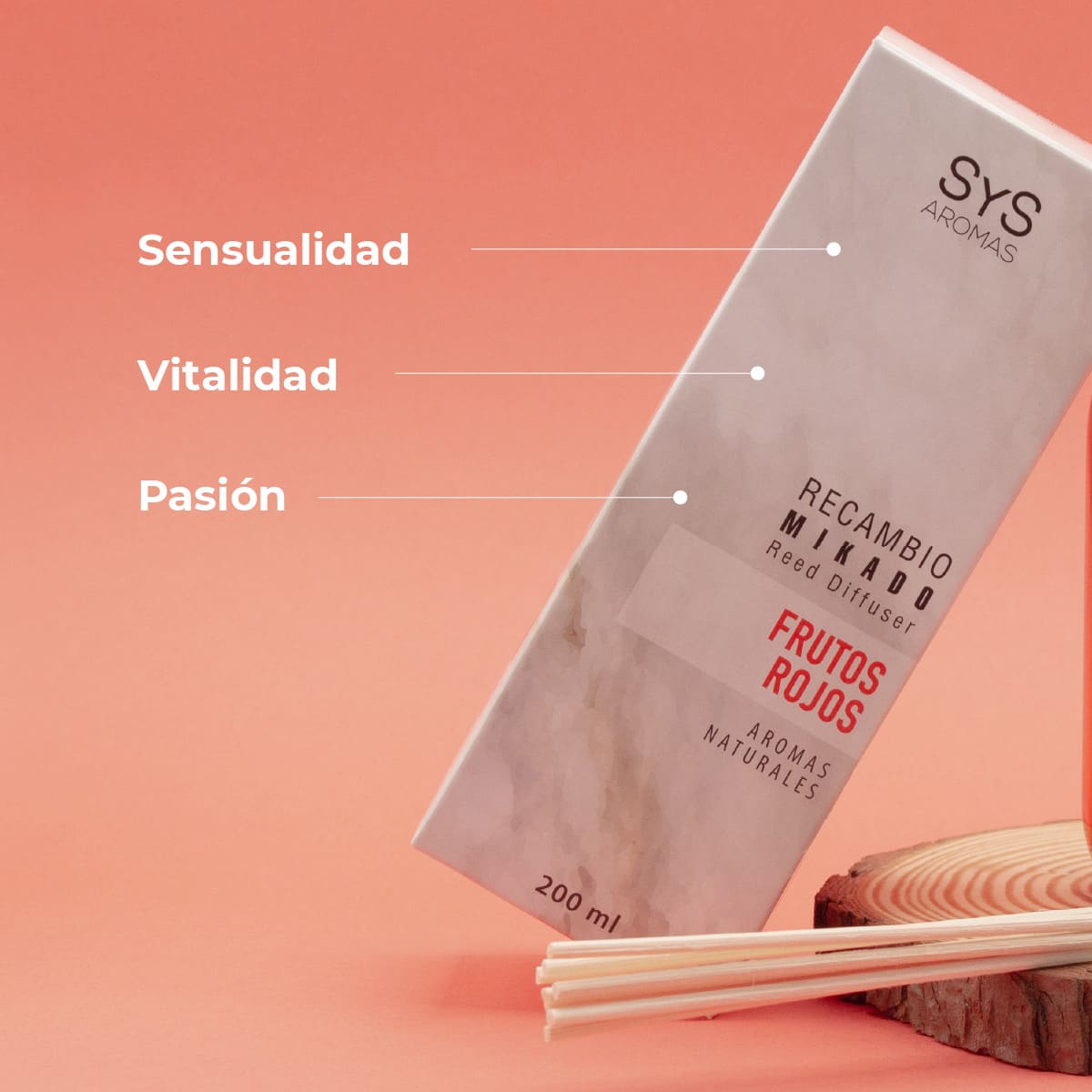 Recambio Mikado Frutos Rojos 200 ml con Varillas | Aroma Dulce y Frutado | Refill Difusor | Larga Duración_2
