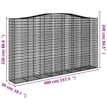 Cestas De Gaviones 10 Uds Forma De Arco Hierro 400x50x220/240cm_5