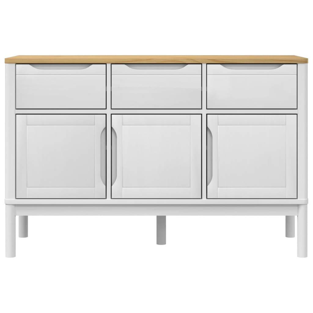 Aparador Floro Madera Maciza De Pino Blanco 114x43x74 Cm / Vetonek_3